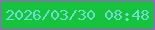 文字の大きさ：4、枠の色：be49e5、背景の色：15c33c、文字の色：6edcd1 無料ブログパーツのブログ時計