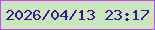 文字の大きさ：1、枠の色：be4bf5、背景の色：c8e7ba、文字の色：3c1496 無料ブログパーツのブログ時計