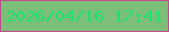 文字の大きさ：1、枠の色：be4d8e、背景の色：7dbf78、文字の色：19e273 無料ブログパーツのブログ時計