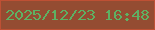 文字の大きさ：5、枠の色：be5034、背景の色：944c32、文字の色：5eb163 無料ブログパーツのブログ時計