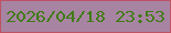 文字の大きさ：4、枠の色：be5363、背景の色：a884a3、文字の色：407b15 無料ブログパーツのブログ時計