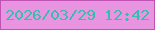 文字の大きさ：3、枠の色：be53b3、背景の色：e894e1、文字の色：39bbae 無料ブログパーツのブログ時計