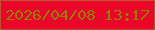 文字の大きさ：4、枠の色：be542f、背景の色：eb0629、文字の色：997c07 無料ブログパーツのブログ時計