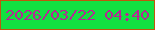 文字の大きさ：1、枠の色：be580c、背景の色：12e141、文字の色：b62795 無料ブログパーツのブログ時計