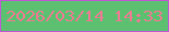 文字の大きさ：2、枠の色：be59d3、背景の色：5dc071、文字の色：e87d92 無料ブログパーツのブログ時計