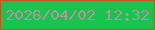 文字の大きさ：4、枠の色：be5a1c、背景の色：18c44d、文字の色：b3959e 無料ブログパーツのブログ時計
