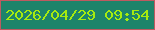 文字の大きさ：2、枠の色：be5a60、背景の色：1d846a、文字の色：a6eb0f 無料ブログパーツのブログ時計