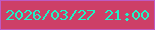 文字の大きさ：4、枠の色：be5ac3、背景の色：cd3f67、文字の色：1cf5c6 無料ブログパーツのブログ時計