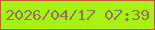 文字の大きさ：3、枠の色：be5f2d、背景の色：a7f214、文字の色：8f7456 無料ブログパーツのブログ時計