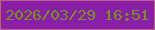 文字の大きさ：5、枠の色：be5f8d、背景の色：891fa7、文字の色：76911e 無料ブログパーツのブログ時計