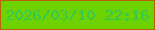 文字の大きさ：4、枠の色：be6007、背景の色：6ed200、文字の色：2fc958 無料ブログパーツのブログ時計