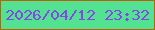 文字の大きさ：5、枠の色：be6106、背景の色：53e292、文字の色：8446e5 無料ブログパーツのブログ時計