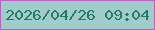 文字の大きさ：3、枠の色：be61c2、背景の色：a0cccb、文字の色：237c64 無料ブログパーツのブログ時計