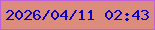 文字の大きさ：3、枠の色：be61da、背景の色：db8c7d、文字の色：0f00c0 無料ブログパーツのブログ時計
