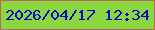 文字の大きさ：2、枠の色：be6264、背景の色：89d840、文字の色：1005c8 無料ブログパーツのブログ時計