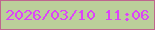 文字の大きさ：5、枠の色：be668e、背景の色：bbcf9a、文字の色：dc44f8 無料ブログパーツのブログ時計