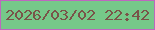 文字の大きさ：2、枠の色：be67be、背景の色：76c889、文字の色：795449 無料ブログパーツのブログ時計