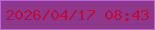 文字の大きさ：5、枠の色：be67d4、背景の色：8d388b、文字の色：b90c3f 無料ブログパーツのブログ時計