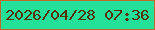 文字の大きさ：3、枠の色：be682a、背景の色：23e198、文字の色：543205 無料ブログパーツのブログ時計