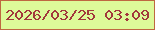 文字の大きさ：4、枠の色：be6841、背景の色：ddfa99、文字の色：a2383c 無料ブログパーツのブログ時計