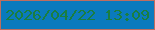 文字の大きさ：3、枠の色：be6d5f、背景の色：0a7abd、文字の色：1a7e40 無料ブログパーツのブログ時計