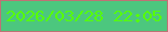 文字の大きさ：1、枠の色：be7275、背景の色：4cc77e、文字の色：56ff07 無料ブログパーツのブログ時計
