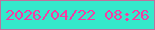 文字の大きさ：2、枠の色：be729d、背景の色：34e9cb、文字の色：f53ba3 無料ブログパーツのブログ時計