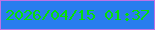 文字の大きさ：2、枠の色：be72e6、背景の色：297dee、文字の色：06e108 無料ブログパーツのブログ時計