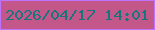 文字の大きさ：4、枠の色：be73ff、背景の色：c4578a、文字の色：17757b 無料ブログパーツのブログ時計