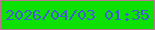 文字の大きさ：3、枠の色：be7594、背景の色：0ce103、文字の色：3e60ce 無料ブログパーツのブログ時計