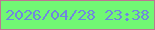 文字の大きさ：5、枠の色：be7692、背景の色：71f874、文字の色：7087df 無料ブログパーツのブログ時計