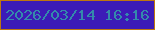 文字の大きさ：1、枠の色：be770f、背景の色：3c1bb7、文字の色：348aab 無料ブログパーツのブログ時計