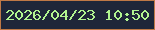 文字の大きさ：3、枠の色：be7846、背景の色：1e2639、文字の色：b1f590 無料ブログパーツのブログ時計