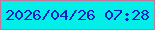 文字の大きさ：4、枠の色：be799d、背景の色：02eee8、文字の色：0521c5 無料ブログパーツのブログ時計
