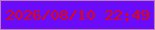 文字の大きさ：5、枠の色：be79b7、背景の色：6a0bfa、文字の色：e00805 無料ブログパーツのブログ時計