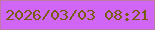 文字の大きさ：5、枠の色：be7aa3、背景の色：d066f5、文字の色：775d12 無料ブログパーツのブログ時計