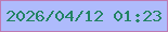 文字の大きさ：4、枠の色：be7ab2、背景の色：aebbfc、文字の色：228363 無料ブログパーツのブログ時計