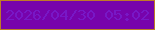 文字の大きさ：4、枠の色：be7b27、背景の色：7703ac、文字の色：7818c6 無料ブログパーツのブログ時計