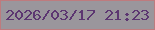 文字の大きさ：3、枠の色：be7b7e、背景の色：9a969c、文字の色：5c3671 無料ブログパーツのブログ時計