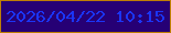 文字の大きさ：3、枠の色：be7e05、背景の色：260075、文字の色：1b35f6 無料ブログパーツのブログ時計