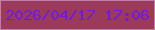 文字の大きさ：3、枠の色：be7fab、背景の色：9c3a5b、文字の色：7019df 無料ブログパーツのブログ時計