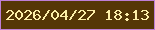 文字の大きさ：1、枠の色：be7fd6、背景の色：553706、文字の色：fdefa9 無料ブログパーツのブログ時計