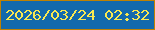 文字の大きさ：1、枠の色：be8103、背景の色：1369ac、文字の色：f9e851 無料ブログパーツのブログ時計