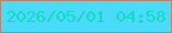 文字の大きさ：5、枠の色：be8164、背景の色：49dbfa、文字の色：12d9bf 無料ブログパーツのブログ時計