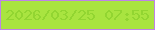 文字の大きさ：2、枠の色：be83e8、背景の色：a9e440、文字の色：92d531 無料ブログパーツのブログ時計