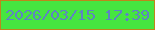 文字の大きさ：1、枠の色：be861b、背景の色：46e540、文字の色：5e83c3 無料ブログパーツのブログ時計