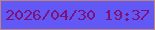 文字の大きさ：1、枠の色：be8678、背景の色：6258f6、文字の色：801275 無料ブログパーツのブログ時計