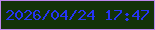 文字の大きさ：3、枠の色：be86ed、背景の色：133209、文字の色：2534f3 無料ブログパーツのブログ時計