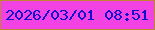 文字の大きさ：3、枠の色：be872f、背景の色：f242e4、文字の色：1411ce 無料ブログパーツのブログ時計