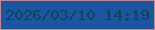 文字の大きさ：5、枠の色：be8798、背景の色：1b56a1、文字の色：0d4459 無料ブログパーツのブログ時計